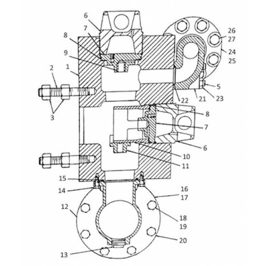 item#27 PAH Fluid Cylinder PAH Crosshead Gardner Denver Style Nut, Discharge PAH Fluid Cylinder PAH Crosshead image